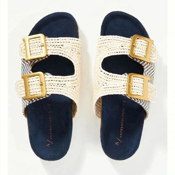 NWOT Anthropologie Double-Strap Sandals Size 38 - Picture 2 of 15